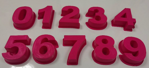 MoldyFunDE-IT Giant Pink Numbers forme 0 - 9 (tutti i 10 numeri impostati) - perfetti per le resine!